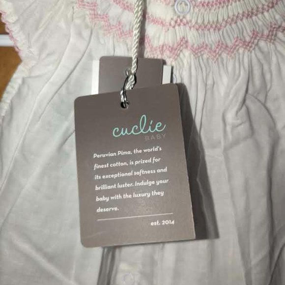 Cuclie Baby Smocked Collar Bubble Romper sz 6/9 mth - Picture 5 of 5